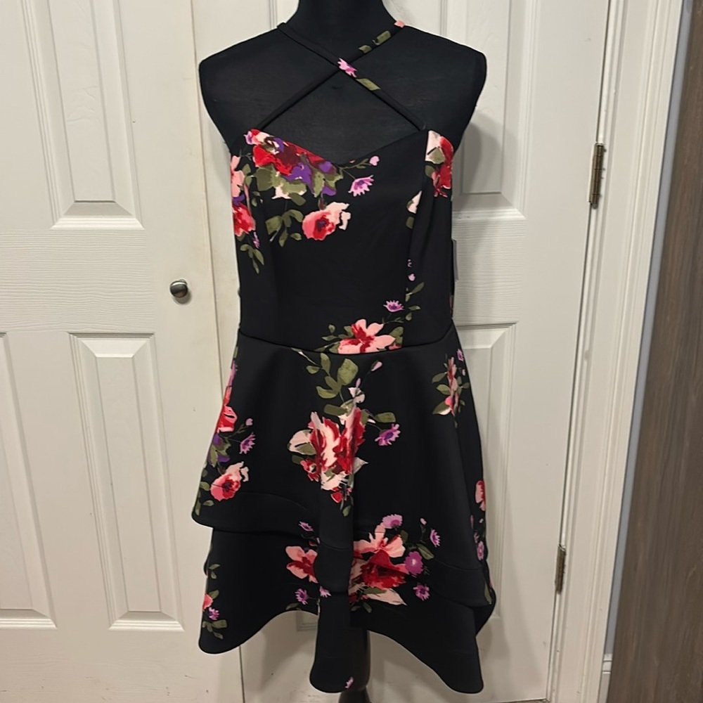Sequin Hearts Plus Floral Dress